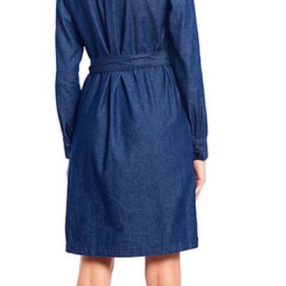 Draper James Chambray Belted Ruffle Long Sleeve Shift Dress - Picture 2 of 14